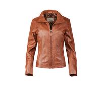 Lederjacke 7ELEVEN "SETAMMY", Damen, Gr. 44, braun, Obermaterial: 100% Rindsleder Leather cow. Futter: 100% Polyester PES., slim fit, Jacken, mit dekorativen Ziernähten (40013127-44) braun