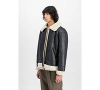 Lederjacke ALPHA INDUSTRIES "B-3 Faux Leather", Herren, Gr. 3XL, schwarz, Obermaterial: 100% Polyester, Kunstfell: 100% Polyester, Jacken (25384849-XXXL) schwarz