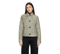 Lederjacke AMBER & JUNE "Damen mit Kragen", Damen, Gr. 38, khaki, Obermaterial: 100% Polyurethan, 100% Polyester; Futter: 100% Polyester, gerade, Jacken (90492552-38) khaki