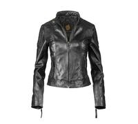 Lederjacke APPLE OF EDEN "Apple of Eden Lederjacke AOE-101", Damen, Gr. 38, schwarz, Obermaterial: 100% Lammleder LEL. Futter: 100% Polyester PES., uni, modern fit, Rundhals, Jacken, aus hochwertigem