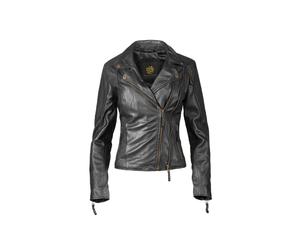Lederjacke APPLE OF EDEN "Apple of Eden Lederjacke AOE-114", Damen, Gr. 40, schwarz, Obermaterial: 100% Lammleder LEL. Futter: 100% Polyester PES., uni, regular fit, V-Ausschnitt, Jacken, aus weichem