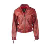 Lederjacke APPLE OF EDEN "Apple of Eden Lederjacke AOE-143", Damen, Gr. 46, rot, Obermaterial: 100% Lammleder LEL. Futter: 100% Polyester PES., Rundhals, Jacken, mit Reißverschlüsse an den Ärmeln (335