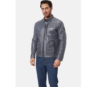 Lederjacke BABISTA "Lederjacke RALMIR", Herren, Gr. 58, blau (blau grau), Obermaterial: 100% Lederfaserstoff LEAFIBTEX., Jacken (74198725-58) blau grau
