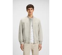 Lederjacke BOSS ORANGE "Johice", Herren, Gr. 52, beige (light beige271), Obermaterial: 100% Ziegenleder, unifarben, regular fit hüftlang, Rundhals, Flachstrickbündchen, Jacken Lederjacke, aus weichem