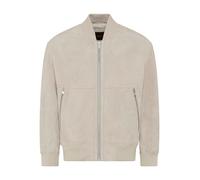 Lederjacke BOSS ORANGE "Jonorve", Herren, Gr. 56, light beige271, Obermaterial: 100% Ziegenleder, unifarben, relaxed fit hüftlang, Rundhals, Rippbündchen, Jacken, Weiches Ziegenveloursleder, Relaxed F