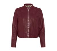 Lederjacke BOSS ORANGE "Saleste Premium Damenmode", Damen, Gr. 36, rot (open rot 646), Obermaterial: 100% Lammleder, unifarben, regular fit, mit Reißverschluss, Jacken, aus fein genarbtem Leder (48050