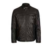 Lederjacke BUGATTI "BUBOSLEY", Herren, Gr. 56, schwarz, Obermaterial: 100% Lammleder LEL., uni, regular fit, Jacken, mit Stehkragen (91345940-56) schwarz
