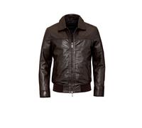 Lederjacke BUGATTI "BUDANTE", Herren, Gr. 56, dunkelbraun, Obermaterial: 100% Lammleder LEL. Futter: 100% Polyester PES., regular fit, Rundhals, Jacken, aus hochwertigem Leder (44114712-56) dunkelbrau