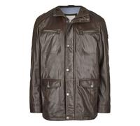 Lederjacke BUGATTI "BUDAVID", Herren, Gr. 56, braun (dunkelbraun), Obermaterial: 100% Lammleder LEL. Futter: 100% Baumwolle CO., regular fit, Rundhals, Jacken, mit Pattentaschen und Abdeckleiste (8841