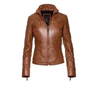 Lederjacke BUGATTI "bugatti Lederjacke", Damen, Gr. 42, braun (cognac), Obermaterial: 100% Lammleder LEL., uni, regular fit, Jacken, Taillierter Schnitt (39012553-42) cognac