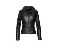 Lederjacke BUGATTI "bugatti Lederjacke", Damen, Gr. 44, schwarz, Obermaterial: 100% Lammleder LEL., uni, regular fit, Jacken, aus hochwertigem Leder (96722453-44) schwarz