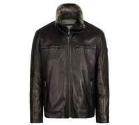 Lederjacke BUGATTI "BUGERERO", Herren, Gr. 60, schwarz, Obermaterial: 100% Lammleder LEL. Futter: 100% Polyester PES. 100% Polyester PES., uni, modern fit, Rundhals, Jacken, mit weichem Stehkragen (66