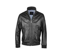 Lederjacke BUGATTI "BUGIACOMO", Herren, Gr. 58, schwarz, Obermaterial: 100% Lammleder LEL., uni, regular fit, Jacken, mit Reißverschlusstaschen (33324348-58) schwarz