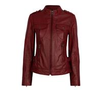 Lederjacke BUGATTI "BULady-102", Damen, Gr. 38, rot, Obermaterial: 100% Lammleder LEL. Futter: 100% Polyester PES., Rundhals, Jacken, aus hochwertigem Leder (11961849-38) rot