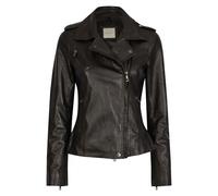 Lederjacke BUGATTI "BULady-103", Damen, Gr. 38, schwarz, Obermaterial: 100% Lammleder LEL., uni, modern fit, V-Ausschnitt, Jacken, aus hochwertigem Leder (12499420-38) schwarz