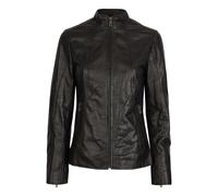 Lederjacke BUGATTI "BULady-109", Damen, Gr. 36, schwarz, Obermaterial: 100% Lammleder LEL. Futter: 100% Polyester PES., uni, modern fit, Rundhals, Jacken, aus weichem Leder (68231020-36) schwarz