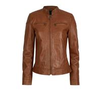 Lederjacke BUGATTI "BULady-112", Damen, Gr. 44, cognac, Obermaterial: 100% Lammleder LEL. Futter: 100% Polyester PES., Rundhals, Jacken, mit Stehkragen (57024964-44) cognac