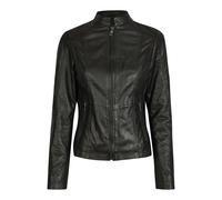 Lederjacke BUGATTI "BULady-114", Damen, Gr. 42, schwarz, Obermaterial: 100% Lammleder LEL. Futter: 100% Polyester PES., Rundhals, Jacken, aus weichem Leder (36634912-42) schwarz