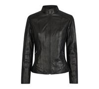Lederjacke BUGATTI "BULady-121", Damen, Gr. 46, schwarz, Obermaterial: 100% Lammleder LEL. Futter: 100% Polyester PES., Rundhals, Jacken, aus hochwertigem Leder (45925955-46) schwarz