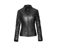 Lederjacke BUGATTI "BULady-144", Damen, Gr. 46, schwarz, Obermaterial: 100% Lammleder LEL. Futter: 100% Polyester PES., Rundhals, Jacken, aus weichem Leder (10878164-46) schwarz