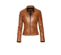 Lederjacke BUGATTI "BULady-145", Damen, Gr. 44, cognac, Obermaterial: 100% Lammleder LEL. Futter: 100% Polyester PES., Rundhals, Jacken, mit Schultersteppung (48581458-44) cognac
