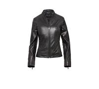 Lederjacke BUGATTI "BULady-147", Damen, Gr. 42, schwarz, Obermaterial: 100% Lammleder LEL. Futter: 100% Polyester PES., regular fit, Rundhals, Jacken, aus weichem Leder (67009909-42) schwarz