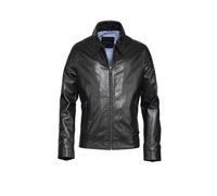 Lederjacke BUGATTI "BULUCIANO", Herren, Gr. 54, schwarz, Obermaterial: 100% Lammleder LEL., uni, regular fit, V-Ausschnitt, Jacken, bequeme Passform (15897911-54) schwarz