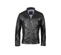 Lederjacke BUGATTI "BURAFAEL", Herren, Gr. 56, schwarz, Obermaterial: 100% Lammleder LEL., uni, regular fit, Jacken, mit Reißverschlusstaschen (58488509-56) schwarz