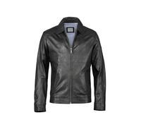 Lederjacke BUGATTI "BUROMEO", Herren, Gr. 48, schwarz, Obermaterial: 100% Lammleder LEL., uni, regular fit, Jacken, mit Druckknöpfen und Hemdkragen (99034857-48) schwarz