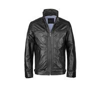 Lederjacke BUGATTI "BUTEODORO", Herren, Gr. 58, schwarz, Obermaterial: 100% Lammleder LEL., regular fit, Jacken, mit Reißverschlusstaschen (99669724-58) schwarz