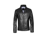 Lederjacke BUGATTI "BUTOTO", Herren, Gr. 60, schwarz, Obermaterial: 100% Lammleder LEL., uni, modern fit, V-Ausschnitt, Jacken, in Regular Fit (84424015-60) schwarz