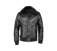 Lederjacke BUGATTI "BUWALES", Herren, Gr. 54, schwarz, Obermaterial: 100% Lammleder LEL. Futter: 100% Polyester PES. 100% Polyester PES., uni, modern fit, Rundhals, Jacken, aus weichem Leder (78731004