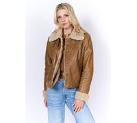 Lederjacke FREAKY NATION "Cozy Mood-FN", Damen, Gr. L(40), braun (beige), Oberstoff: 100% Schafsleder. Futter 100% Polyester, normal, Jacken (33925407-L) beige