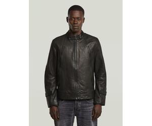 Lederjacke G-STAR "Biker Leather Jacke", Herren, Gr. M, schwarz (dk schwarz), Obermaterial: 100% Leder, Jacken (94451709-M) dk schwarz