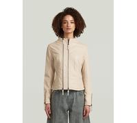 Lederjacke G-STAR "Lynn Leather Biker-Jacke", Damen, Gr. S, beige (cream), Obermaterial: 100% Leder, Jacken (75352220-S) cream