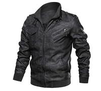 Lederjacke Herren Bikerjacke Motorrad Slim Fit Militär Bomberjacke Vintage Windbreaker Jacke Verdickt Funktionsjacke Freizeitjacke Klassisch Übergangsjacke