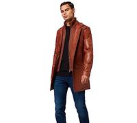 LEDERJACKE Herren Ledermantel Oxford mit abtrennbarem Textileinsatz - Premium Büffel Leder (Echtleder)