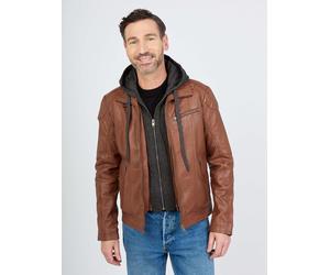 Lederjacke JCC "310-19-222", Herren, Gr. 56, braun (cognac), Oberstoff: 100% Lammleder. Innenmaterial: 100% Polyester. Einsatz: 100% Baumwolle. Ärmelfutter: 100% Polyester, Jacken (14262013-56) cognac