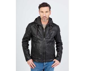 Lederjacke JCC "310-19-222", Herren, Gr. 60, schwarz, Oberstoff: 100% Lammleder; Innenmaterial: 100% Polyester; Einsatz: 100% Baumwolle; Ärmelfutter: 100% Polyester, Jacken (97823624-60) schwarz