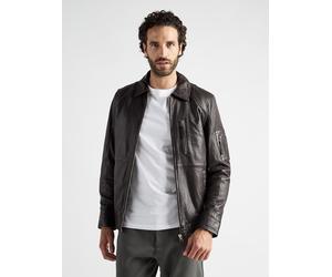 Lederjacke JCC "31018159", Herren, Gr. 48, braun, Obermaterial: 100% Lammleder (Glattleder). Innenfutter unterer Teil: 100% Baumwolle. Innenfutter oberer Teil: 100% Polyester. Wattierung: 100% Polyest