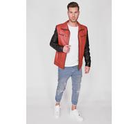 Lederjacke JCC "31019182", Herren, Gr. 58, rot (rot to schwarz), Obermaterial 100% Leder, Lamm / Lining: 100% Polyester, Jacken (65849623-58) rot to schwarz