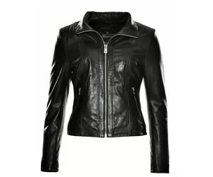 Lederjacke JCC "31020358", Damen, Gr. 42, schwarz, Oberstoff: 100% Lammnappa-Leder / Futter. 100% Polyester / Wattierung: 100% Polyester / Ärmelfutter: 100% Polyester, Jacken (85827347-42) schwarz