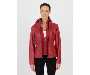 Lederjacke JCC "31020359", Damen, Gr. S, rot, Obermaterial: 100% Leder Lamm. Kapuze: 100% Baumwolle. Lining: 100% Polyester, Jacken (40924034-S) rot