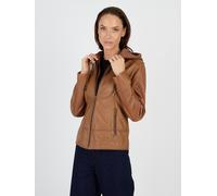 Lederjacke JCC "31020359", Damen, Gr. XXL, braun (cognac), Obermaterial: 100% Leder Lamm; Kapuze: 100% Baumwolle; Lining: 100% Polyester, Jacken (64611112-XXL) cognac