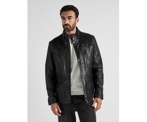 Lederjacke JCC "3102161", Herren, Gr. 50, schwarz, Obermaterial: 100% Lammleder; Lining: 50% Polyester, 50% Baumwolle; Ärmelfutter: 100% Polyester; Wattierung: 100% Polyester, mit Knopf, Jacken (18984