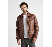 Lederjacke JCC "3102163", Herren, Gr. 52, braun (cognac), Obermaterial: 100% Lammleder; Lining : 50% Polyester, 50% Baumwolle; Ärmelfutter: 100% Polyester; Strick: 100% Baumwolle, Jacken (97430625-52)