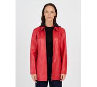 Lederjacke JCC "3102220", Damen, Gr. 42, grau (lava rot), Oberstoff: 100% Leder; Innenfutter: 100% Polyester; Ärmelfutter: 100% Polyester; Kapuze: 100% Polyester, Jacken (22774305-42) lava rot