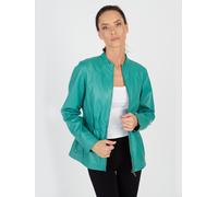 Lederjacke JCC "3102223", Damen, Gr. 36, blau (deep turquoise), Obermaterial: 100% Lammleder; Innenfutter: 100% Polyester, mit Knopf,Ärmel mit Ärmelschlitz, Jacken (39220048-36) deep turquoise