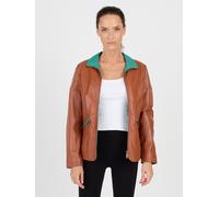 Lederjacke JCC "3102224", Damen, Gr. 38, braun (cognac), Oberstoff: 100% Lammleder. Innenfutter: 100% Polyester, mit Knopf,Ärmel mit Ärmelschlitz, Jacken (97927047-38) cognac