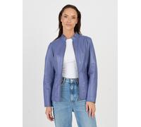 Lederjacke JCC "3102225", Damen, Gr. 34, blau (distant blau), Obermaterial: 100% Lammleder. Innenfutter: 100% Polyester, mit Knopf,Ärmel mit Ärmelschlitz, Jacken (64910038-34) distant blau